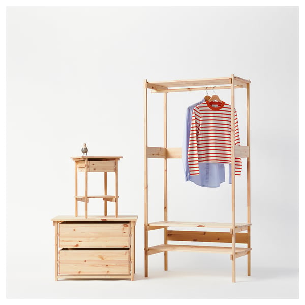 KRONÖREN Mobilier chambre, ensemble de 3, pin