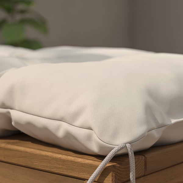 KUDDARNA Coussin banc, extérieur, gris-beige clair, 47 1/4x15 3/4 "
