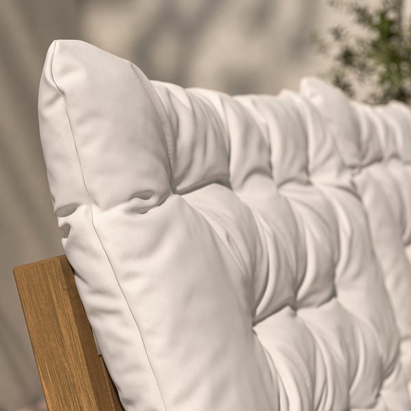 KUDDARNA Coussin dossier, extérieur, gris-beige clair, 24 3/8x17 3/8 "