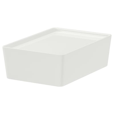 KUGGIS Bac avec couvercle, blanc, 7x10 ¼x3 ¼ "