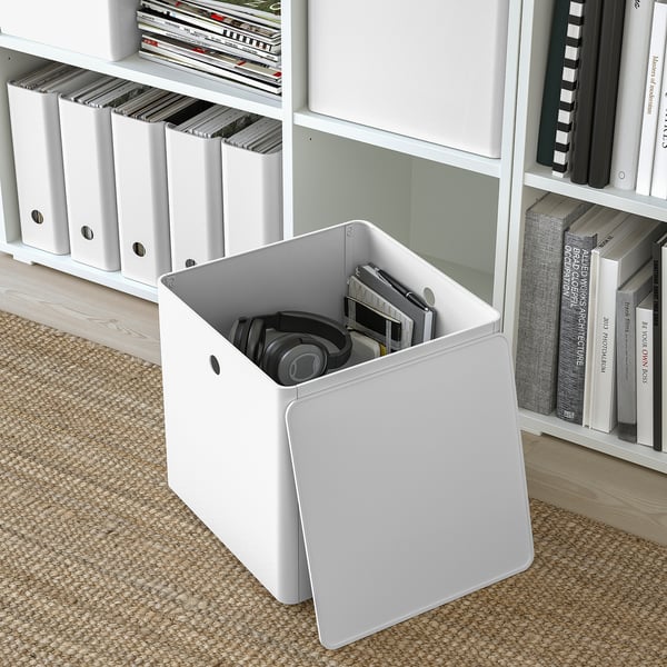KUGGIS Boîte de rangement avec couvercle, blanc, 12 ½x12 ½x12 ½ "