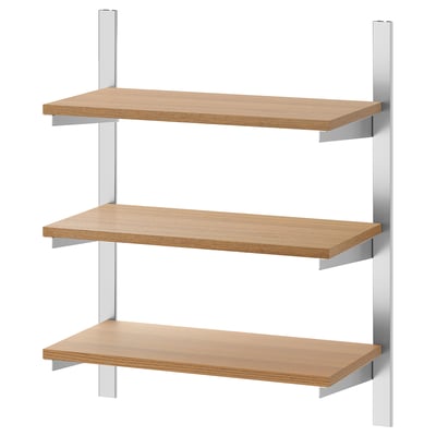 KUNGSFORS Rail de suspension av tablettes, acier inox/frêne, 23 5/8 "