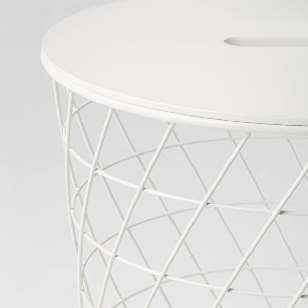 KVISTBRO Table à rangement intégré, blanc, 17 3/8 "