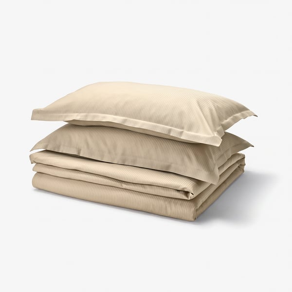 LÄKEVÄNDEROT Housse de couette et taie(s), beige, Très grand 2 places