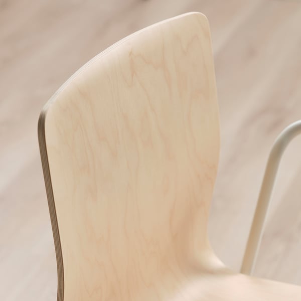 LÄKTARE Chaise conférence, bouleau plaqué/blanc