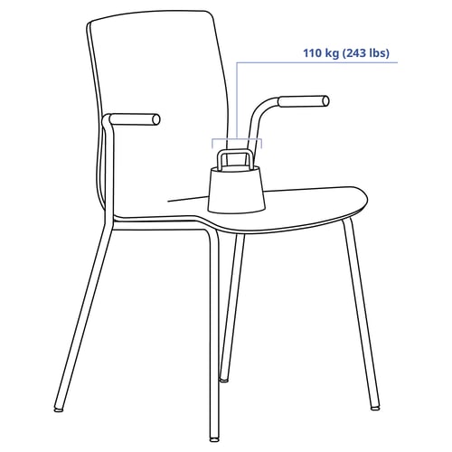 LÄKTARE Chaise conférence, bouleau plaqué/blanc