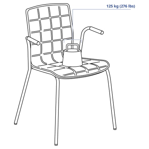 LÄKTARE Chaise conférence, gris moyen/blanc