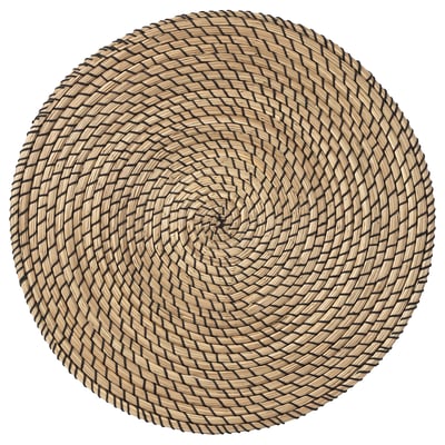 LÄTTAD Napperon, jonc de mer/noir, 15 "