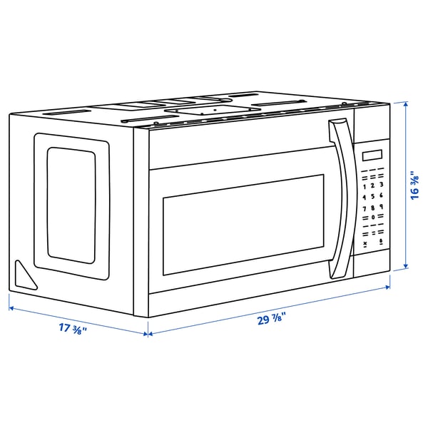 LAGAN Micro-ondes au-dessus cuisinière, blanc, 30 "