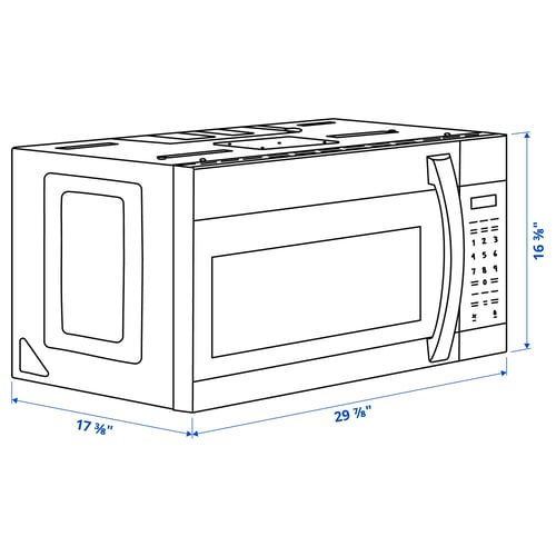LAGAN Micro-ondes au-dessus cuisinière, blanc, 30 "