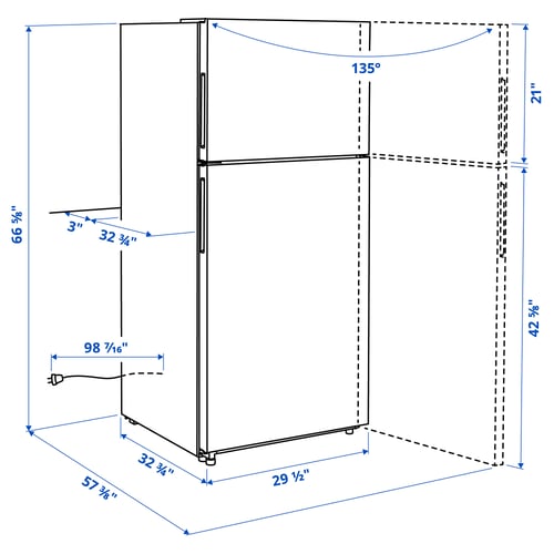 LAGAN Réfrigérateur av congél supérieur, blanc, 18.0 cu.ft