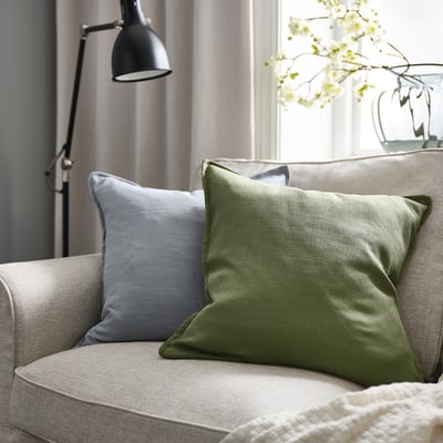 LAGERPOPPEL Housse de coussin, gris-vert, 20x20 "