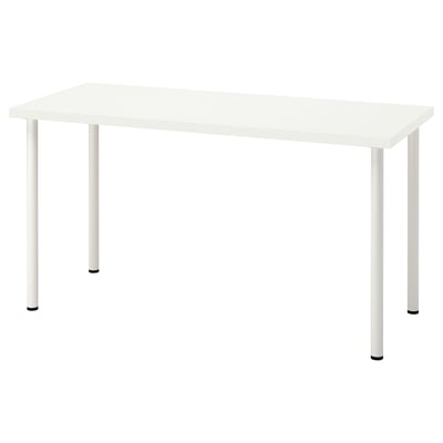 LAGKAPTEN / ADILS Bureau, blanc, 55 1/8x23 5/8 "