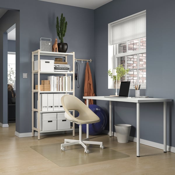 LAGKAPTEN / ADILS Bureau, blanc, 55 1/8x23 5/8 "