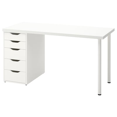 LAGKAPTEN / ALEX Bureau, blanc, 55 1/8x23 5/8 "