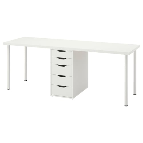 LAGKAPTEN / ALEX Bureau, blanc, 78 3/4x23 5/8 "
