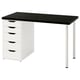 LAGKAPTEN / ALEX Bureau, brun-noir/blanc, 47 1/4x23 5/8 "