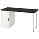 LAGKAPTEN / ALEX Bureau, brun-noir/blanc, 55 1/8x23 5/8 "
