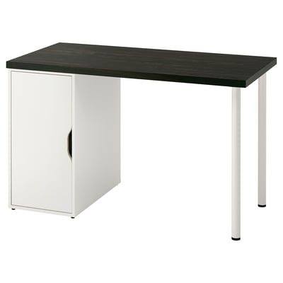 LAGKAPTEN / ALEX Bureau, brun-noir/blanc, 47 1/4x23 5/8 "