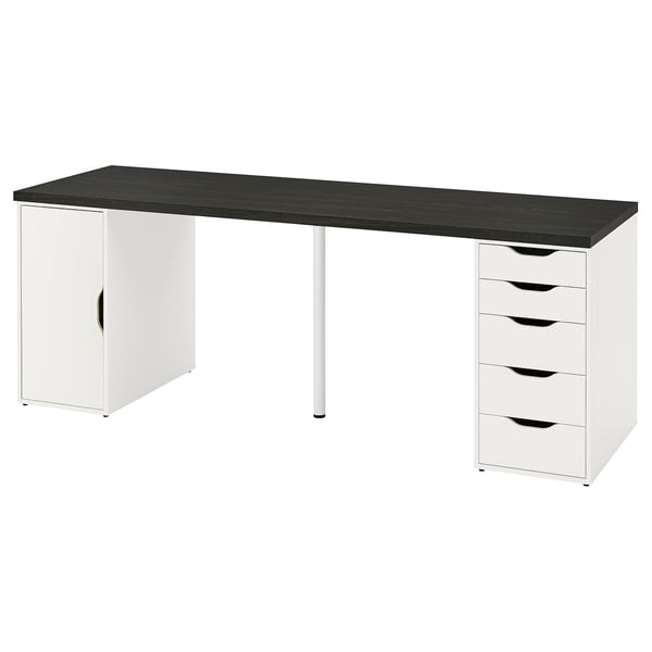 LAGKAPTEN / ALEX Bureau, brun-noir/blanc, 78 3/4x23 5/8 "