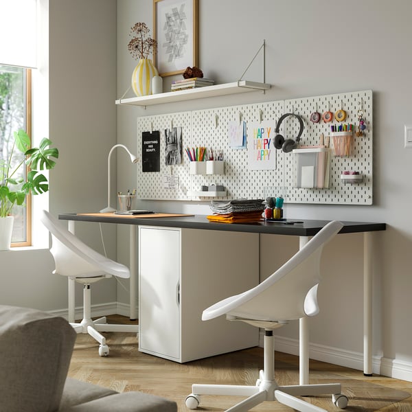 LAGKAPTEN / ALEX Bureau, brun-noir/blanc, 78 3/4x23 5/8 "
