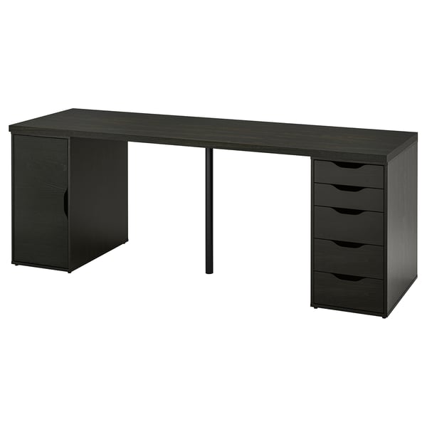 LAGKAPTEN / ALEX Bureau, brun-noir/noir, 78 3/4x23 5/8 "