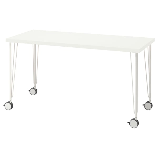 LAGKAPTEN / KRILLE Bureau, blanc, 55 1/8x23 5/8 "