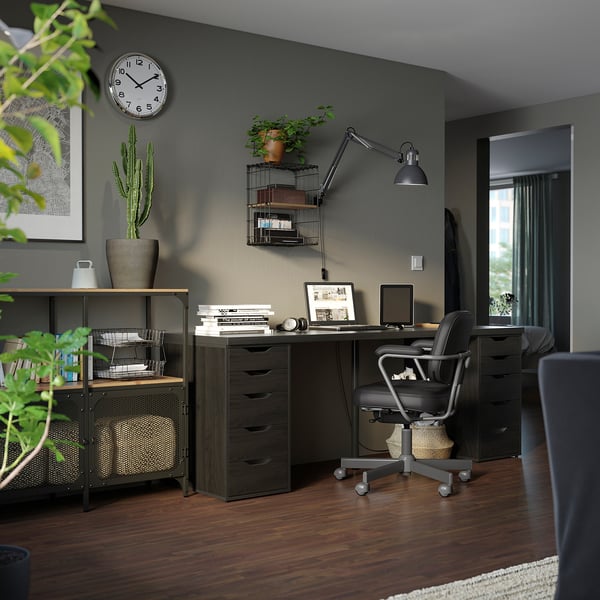 LAGKAPTEN Plateau de table, brun-noir, 78 3/4x23 5/8 "