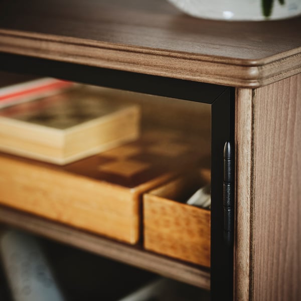 LANESUND Meuble télé, gris-brun, 63 3/8x18 1/2x21 5/8 "