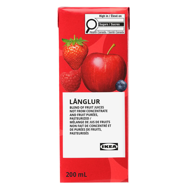 LÅNGLUR Smoothie aux fruits, rouge/vitamine C ajoutée, 7 oz