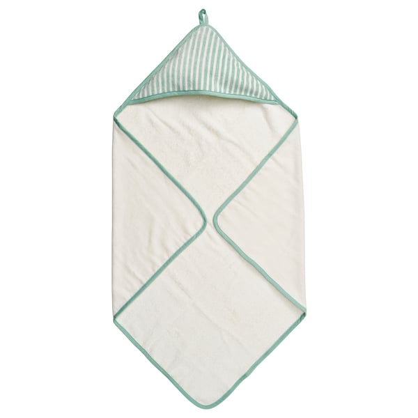LEN Cape de bain bébé, blanc bleu/motif rayé, 31 1/2x31 1/2 "