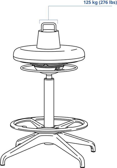 LIDKULLEN Tabouret assis-debout, Gunnared gris foncé
