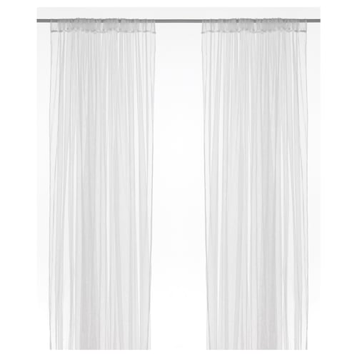 LILL Rideaux filet, 2 panneaux, blanc/avec passe-tringle, 110x98 "