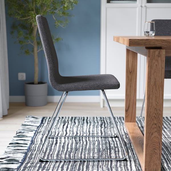LILLÅNÄS Chaise, chromé/Gunnared gris foncé