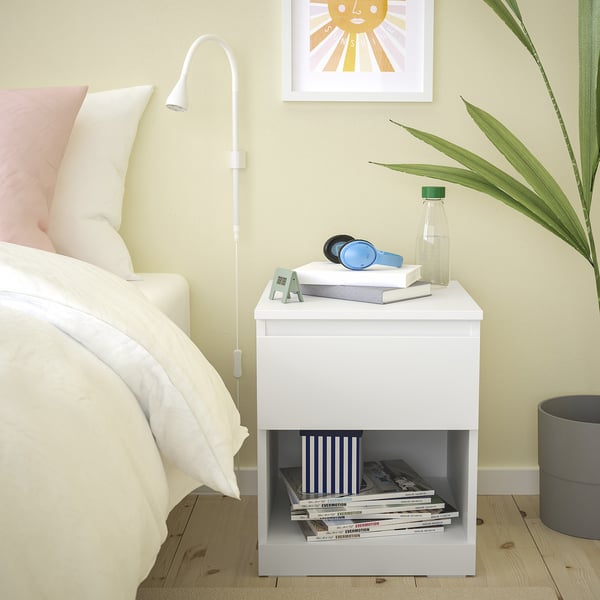 LILLBERGET Table de chevet, blanc, 15 3/4x16 1/2x19 1/4 "