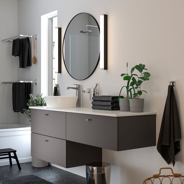LINDBYN Miroir, noir, 31 1/2 "