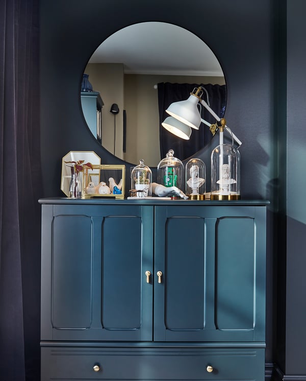 LINDBYN Miroir, noir, 31 1/2 "
