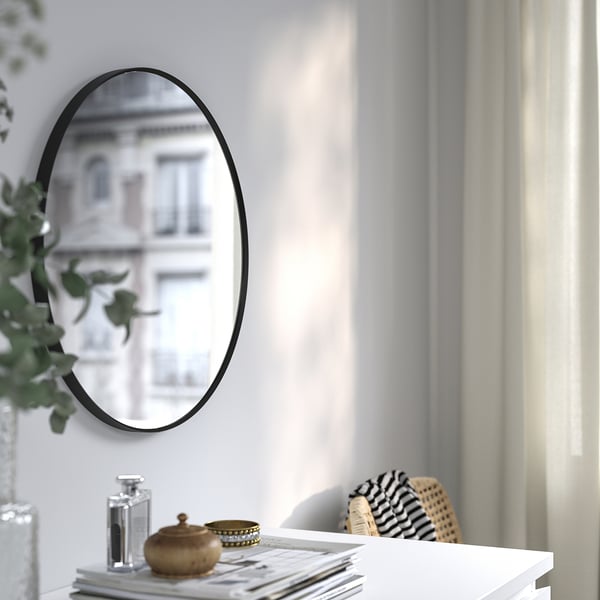 LINDBYN Miroir, noir, 19 5/8 "