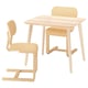 LISABO / LYCKAN Table et 2 chaises, frêne plaqué/bouleau plaqué, 34 5/8x30 3/4 "