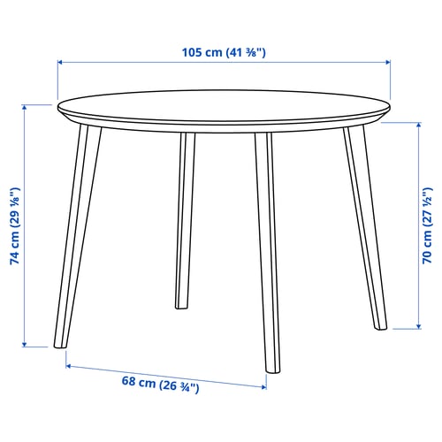 LISABO Table, frêne plaqué, 41 3/8 "