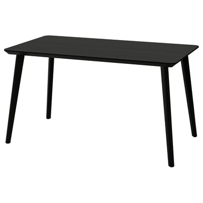 LISABO Table, noir/frêne plaqué, 55 1/8x30 3/4 "
