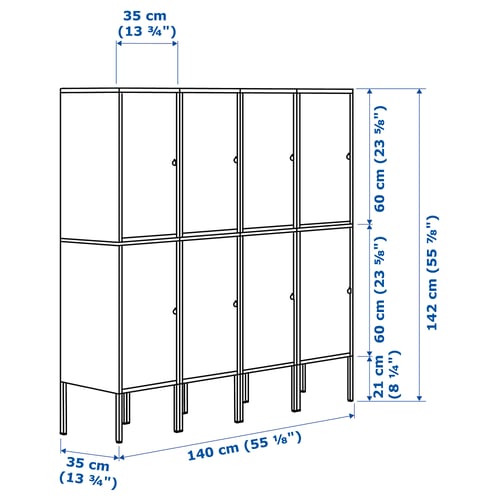 LIXHULT Rangement, anthracite, 55 1/8x13 3/4x55 7/8 "