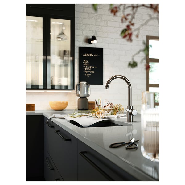 LOCKEBO Comptoir sur mesure, gris eff pierre/composite en fibres de verre, 3/4 "
