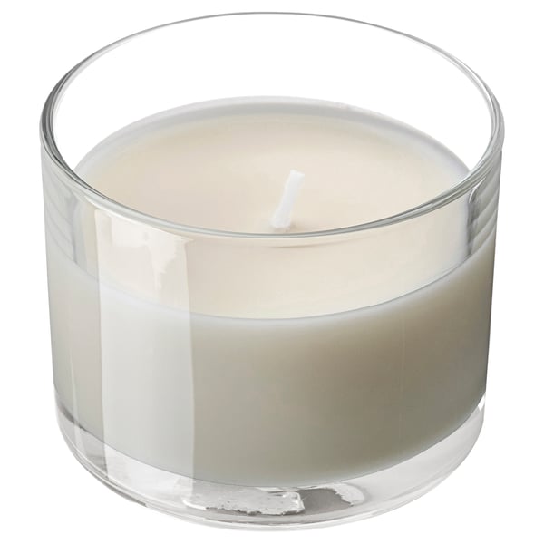 LOTSFÅGEL Bougie parfumée en verrine, vanille beige claire, 20 hr