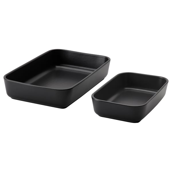 LYCKAD Plat de service/four 2p, gris foncé