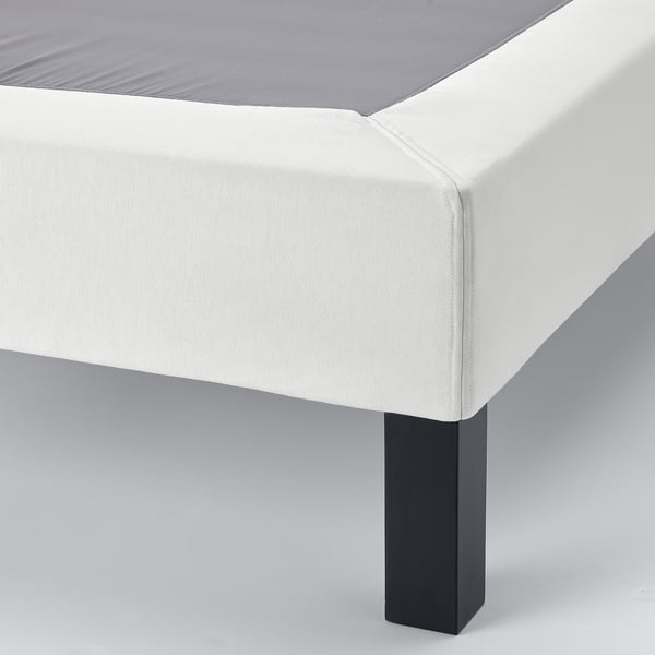 LYNGÖR Sommier tapissier sur pieds, blanc, Grand 2 places