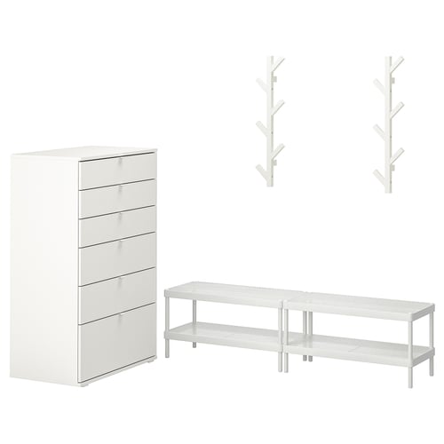 MACKAPÄR / VIHALS Meubles d'entrée, ens de 5, blanc