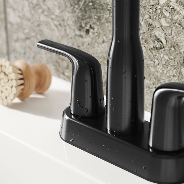 MACKSJÖN Mélangeur de lavabo centré, noir, 4 "