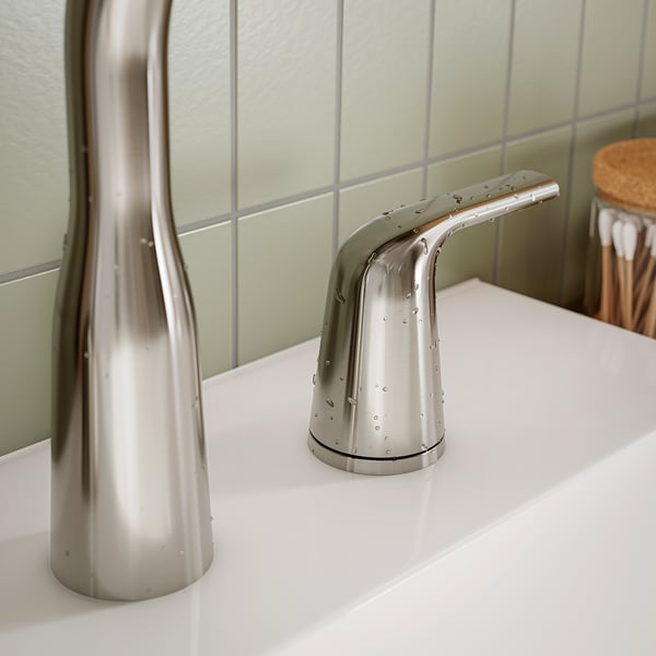 MACKSJÖN Mélangeur lavabo 3 trous, nickel brossé, 8 "