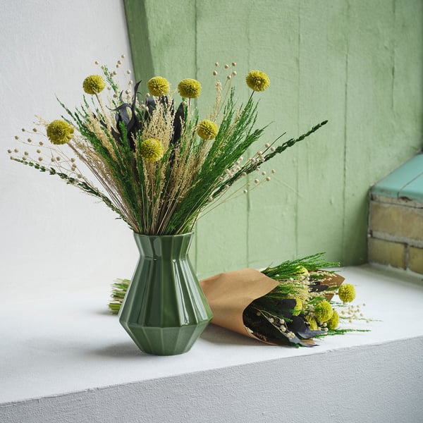 MÄVINN Bouquet de fleurs variées, vert/blanc